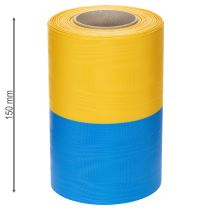 Artikel Kranzband Moiré 150mm Blau-Gelb für Dekorationen und Kranzgestaltung