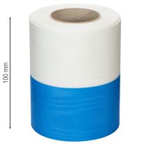 Artikel Kranzband Moiré Blau-Weiß 125 mm – Dekorationsband für Gestecke, Kränze und Verpackungen