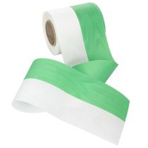 Artikel Kranzband Taftbindung Moiré Grün-Weiß 100mm x 25m