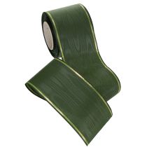 Artikel Kranzband Dunkelgrün mit Goldkante 75mm x 25m für Trauerschleifen und Floristik