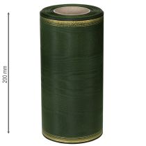Artikel Kranzband Moiré 200mm Dunkelgrün mit Perlkante und Taftbindung - Dekoband für Festlichkeiten und Trauerfloristik, 25m
