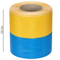 Artikel Kranzband aus Acetat mit Moiré-Effekt 100 mm Blau-Gelb