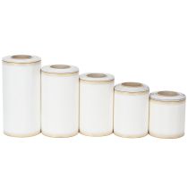 Artikel Kranzband Moiré Textilband weiß mit Goldrand wasserfest für Trauerfloristik 100 mm