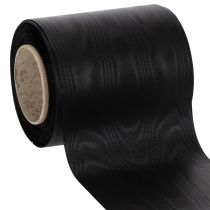 Artikel Kranzband Schwarz 100mm 25m - Trauerband, Schleifenband, Dekoband, Floristikbedarf