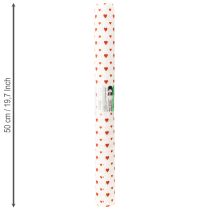 Artikel Krepppapier Herzen Floristenkrepp 50×250cm Rot Weiß