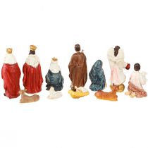 Artikel Krippenfiguren-Set aus Polystone, Handbemalt, 11 bunte Figuren, 3,5–9,5 cm