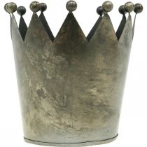 Artikel Deko Krone Antik Optik Grau Metall Tischdeko Ø15cm H15cm
