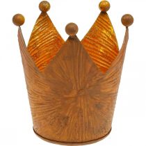 Artikel Teelichthalter Krone Rost Gold Optik Metall Deko H11cm