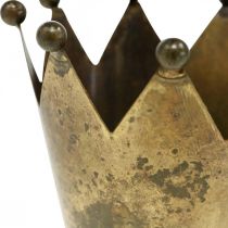 Artikel Teelichthalter Krone Antik-Look Metall Messing Ø10cm H8cm