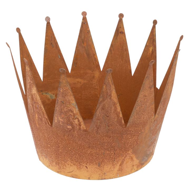 Pflanztopf Rost Dekoschale Metall Deko Krone Vintage Ø30cm