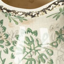 Artikel Keramik-Krug im Landhausstil 22cm weiß-grün mit Blumenmuster