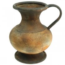 Deko Krug Antik Look Vase Vintage Metall Gartendeko H26cm
