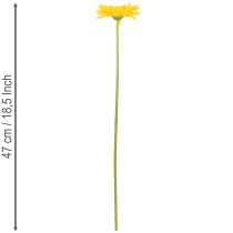 Artikel Künstliche Gerbera-Blume aus Kunststoff und Metall, Gelb, 47 cm 6St