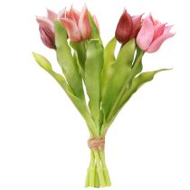 Artikel Künstliche Kronentulpen im Bund Lila Rosa 34cm 7 St.