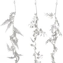 Artikel Künstliche Girlande Silber Glitter Farn Blättergirlande 180cm 3St
