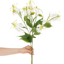 Artikel Künstliche Gloriosa Blume Weiß Gelb Blütenzweig 80 cm 3er-Set für Dekoration