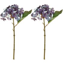 Artikel Künstliche Hortensie Blau Lila 34cm 2 Stück