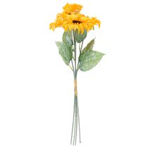 Artikel Künstliche Sonnenblumen mit Blättern, Kunststoff, 58cm, Gelb, 4 Stück
