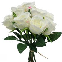 Artikel Künstliche Rosen im Bund Weiß 30cm 8 St