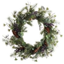 Artikel Künstlicher Adventskranz Deko Kranz Lila Beeren Ø45cm