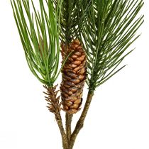 Künstlicher Pinienzweig mit Zapfen 3 Zweige Grün Braun 60cm