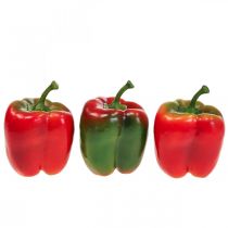 Künstliches Gemüse Deko Paprika Rot Grün Ø 8cm H13cm