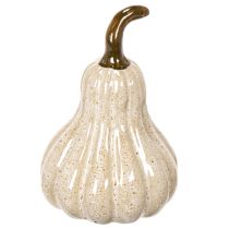 Artikel Deko-Kürbis aus Keramik 12cm Beige für Herbstdekoration