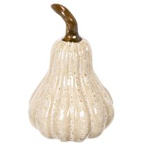 Artikel Deko-Kürbis aus Keramik 12cm Beige für Herbstdekoration