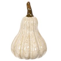 Artikel Deko-Kürbis aus Keramik 12cm Beige für Herbstdekoration