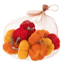 Artikel Deko Kürbis Set aus Samt in Rot, Orange und Gelb, 5cm, 12 Stück