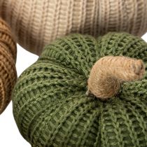 Artikel Deko-Set gestrickte Kürbisse Baumwolle 10 cm Braun Beige Grün 6 Stück
