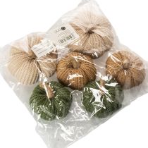 Artikel Deko-Set gestrickte Kürbisse Baumwolle 10 cm Braun Beige Grün 6 Stück