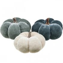Tischdeko Herbst Deko Kürbis Weich Grau Beige Ø6,5cm 9St