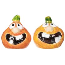 Artikel Dekofiguren Kürbis 6cm Keramik orange 2er-Set