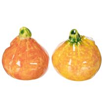 Artikel Dekofiguren Kürbis 6cm Keramik orange 2er-Set