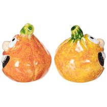 Artikel Dekofiguren Kürbis 6cm Keramik orange 2er-Set