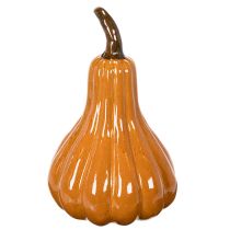 Artikel Kürbis aus Keramik 26 cm Orange für Herbstdekoration