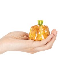 Artikel Deko-Kürbis aus Keramik 6 cm Orange-Grün 2er Set für Innenbereich