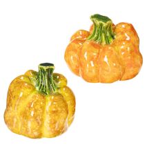 Artikel Kürbis-Figuren aus Keramik 10 cm Orange 2er-Set für Herbstdekoration