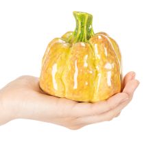 Artikel Kürbis-Figuren aus Keramik 10 cm Orange 2er-Set für Herbstdekoration