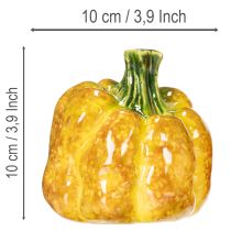 Artikel Kürbis-Figuren aus Keramik 10 cm Orange 2er-Set für Herbstdekoration