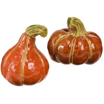 Artikel Kürbisse Keramik Herbstdeko Braun Orange 10/13cm 2 St
