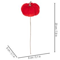 Artikel Deko-Kürbis aus Samt am Draht 8cm Dreifarbiges Set mit 9 Stück