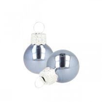 Artikel Mini Weihnachtskugeln Glas Blau Matt/Glänzend Ø2cm 44St