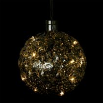 Kugel Plastik Silber Ø20cm mit 15er LED und Batterien