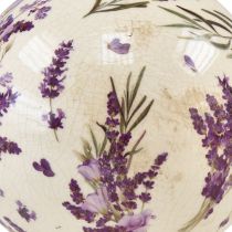 Artikel Keramik Kugel Klein Lavendel Keramik Deko Lila Creme Ø9,5cm