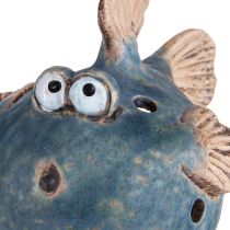 Artikel Kugelfisch für Teelicht Keramik Deko Fische Blau 15cm 2St