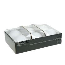 Artikel 6er Set Kugelkerzen 80mm in Weiß - dekorative Wachskerzen für Festlichkeiten und gemütliches Ambiente