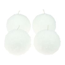 Kugelkerzen Weiß Schneeball Kerzen Kugelkerzen Ø10cm 4 St