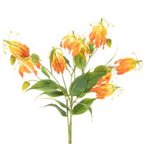 Artikel Künstliche Gloriosa Blumen orange mit langen Stielen 80 cm für Vasen 3er-Set